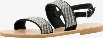 EVITA Strap Sandals in Black: front