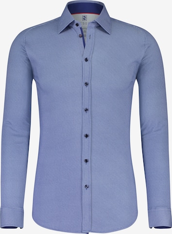 DESOTO Slim fit Button Up Shirt in Blue: front