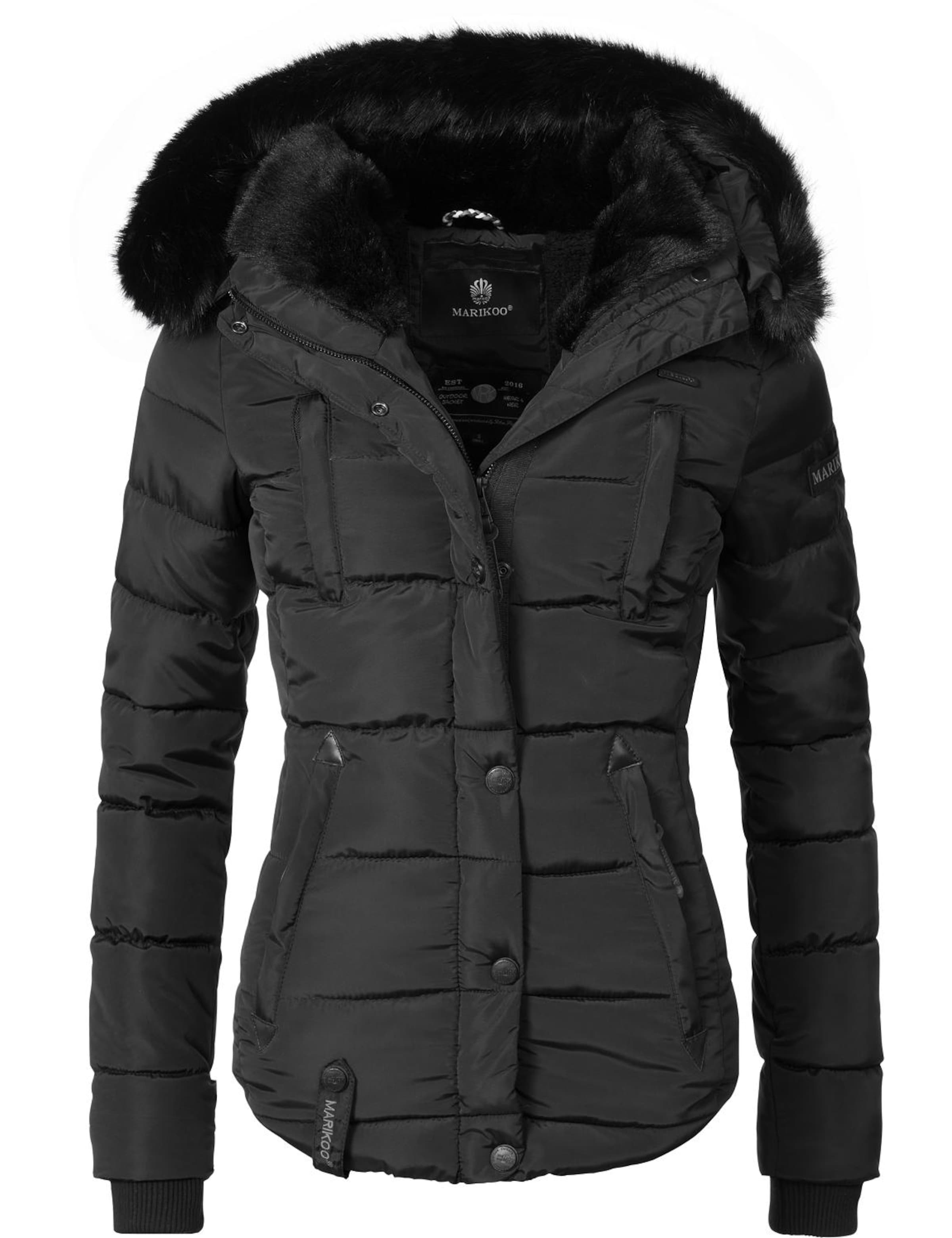 MARIKOO Зимняя куртка 'Lotusblüte' в Черный: спереди