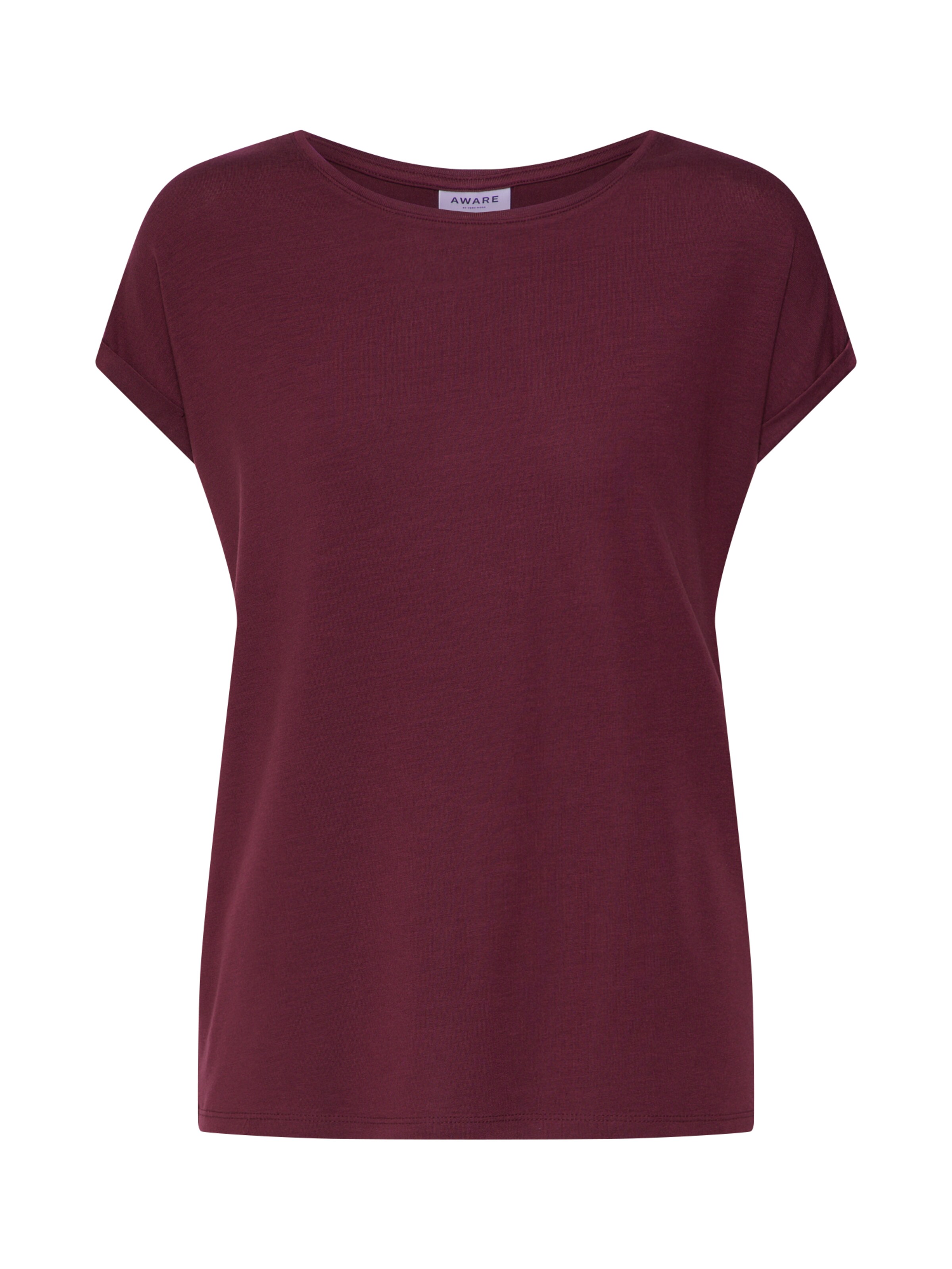 VERO MODA - T-Shirt 'AVA PLAIN' in weinrot