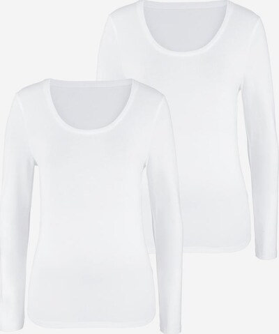 VIVANCE Langarmshirts (2 Stück) aus Baumwoll-Stretch in weiß, Produktansicht