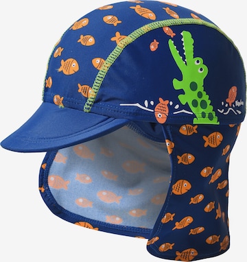 PLAYSHOES Hat 'Krokodil' in Blue: front