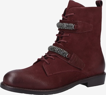 SPM Lace-Up Ankle Boots in Red: front