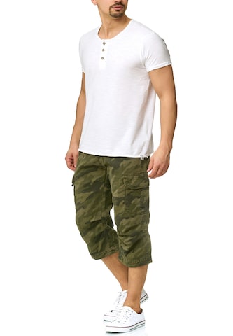 Regular Pantalon cargo 'Nicolas Check' INDICODE JEANS en vert