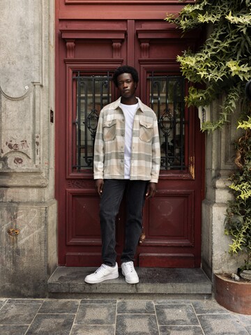 Grey Beige Shacket Look by DAN FOX APPAREL