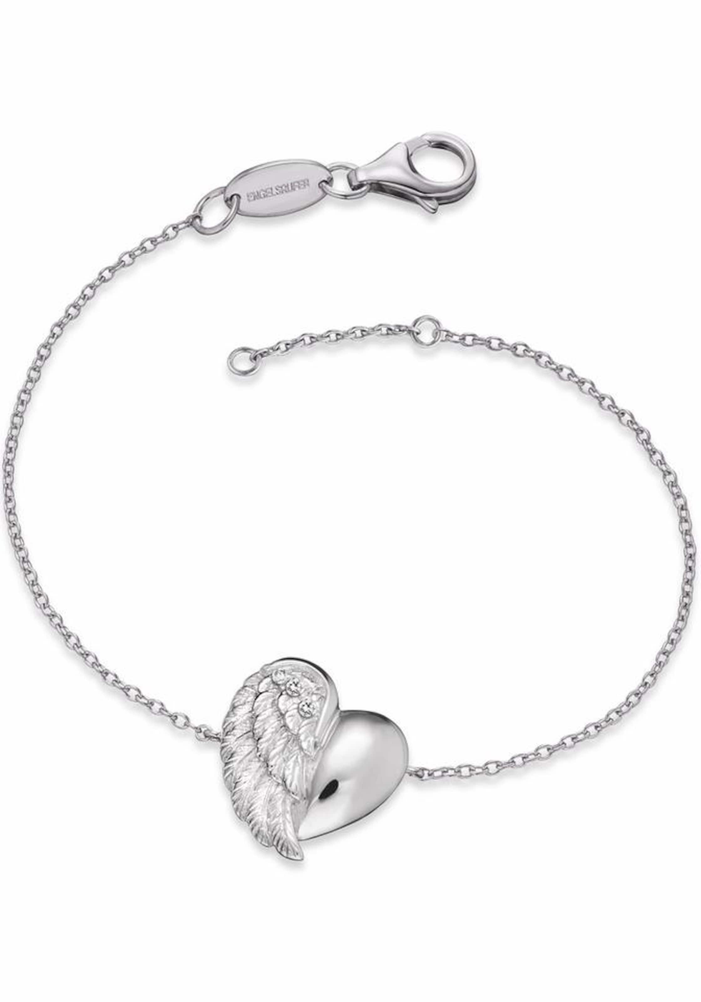 Engelsrufer Armband 'Herzflügel' in Silber: Vorderseite