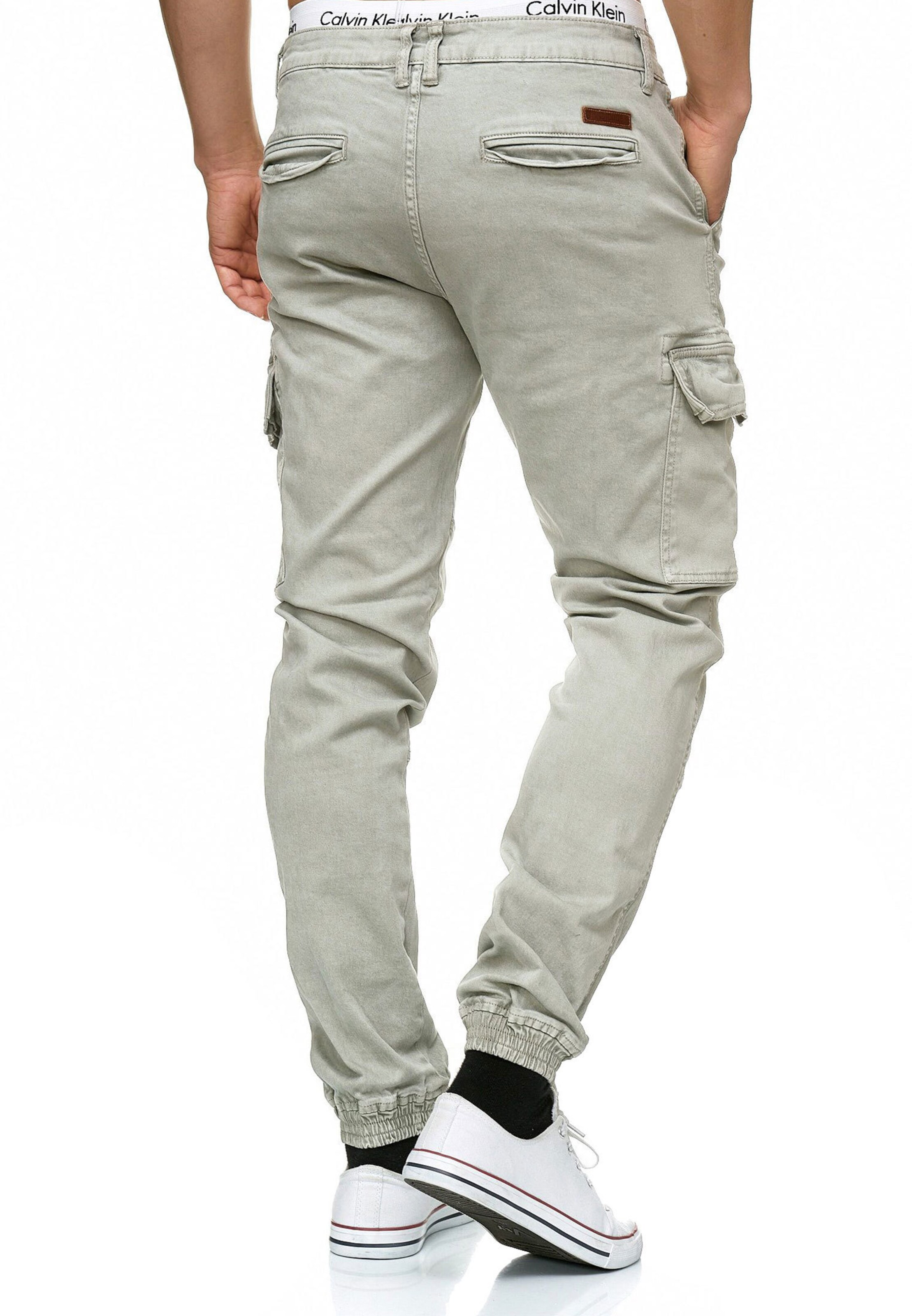 INDICODE JEANS Tapered Cargobroek 'August' in Grijs