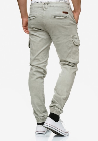 INDICODE JEANS Tapered Cargohose 'August' in Grau