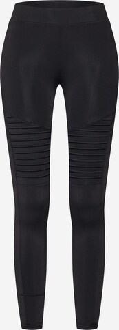 Urban Classics Skinny Leggings in Black: front