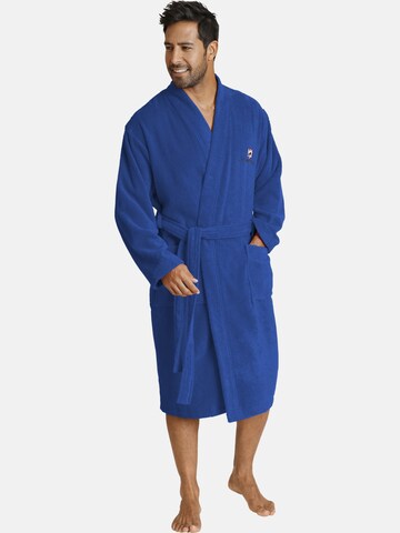 Jan Vanderstorm Bathrobe long 'Janning' in Blue: front