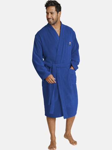 Jan Vanderstorm Long Bathrobe 'Janning' in Blue: front