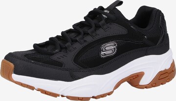 Baskets basses SKECHERS en noir : devant