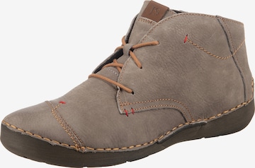 JOSEF SEIBEL Lace-Up Ankle Boots 'Fergey' in Grey: front
