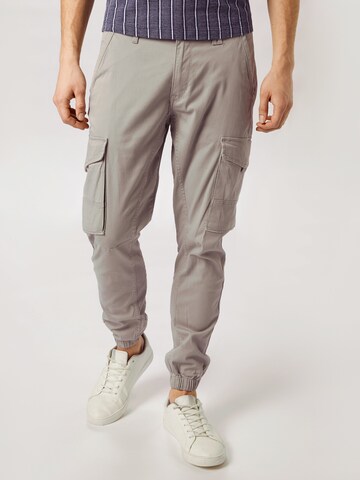 JACK & JONES Tapered Cargo nadrágok 'Paul Flake' - szürke: elől