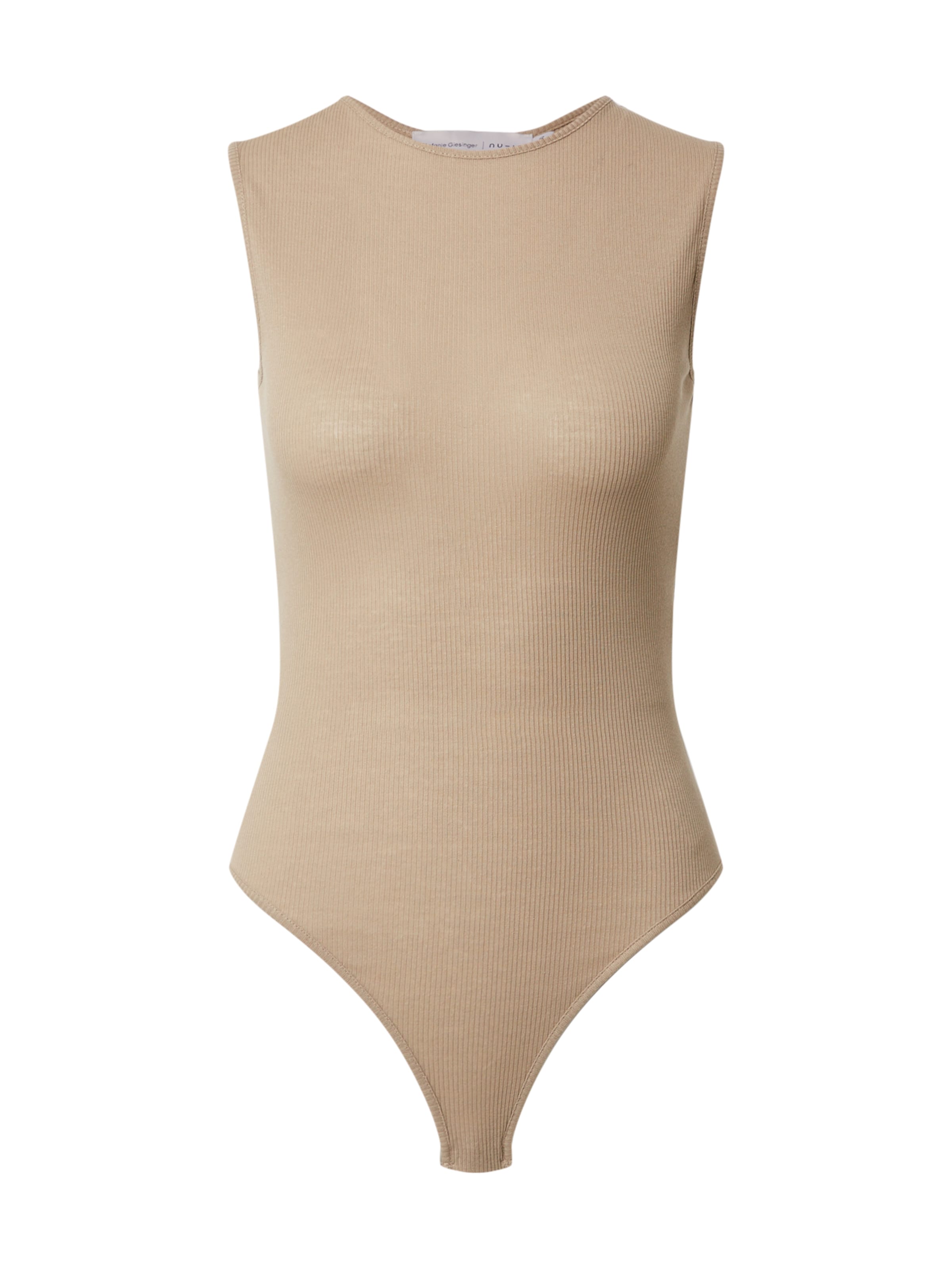 NU-IN Shirt Bodysuit in Beige: front