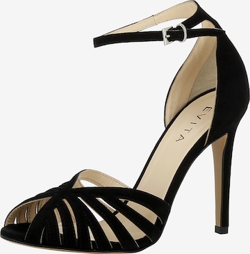 EVITA Strap Sandals 'Alessandra' in Black: front