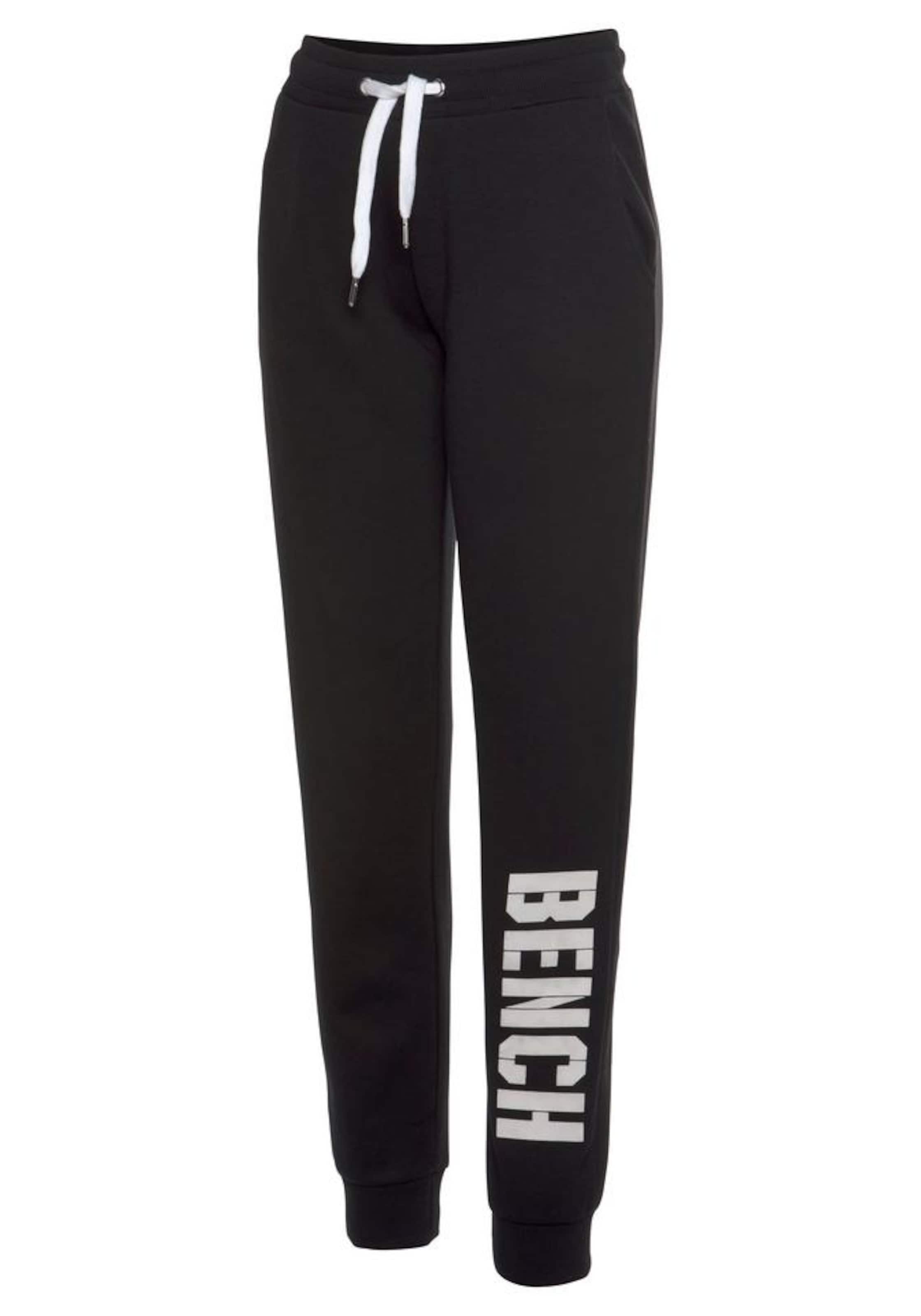 BENCH Tapered Nadrág 'Contrast' - fekete