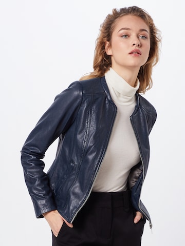 Maze Lederjacke 'MW19-1-SMARAGD' in Navy | ABOUT YOU