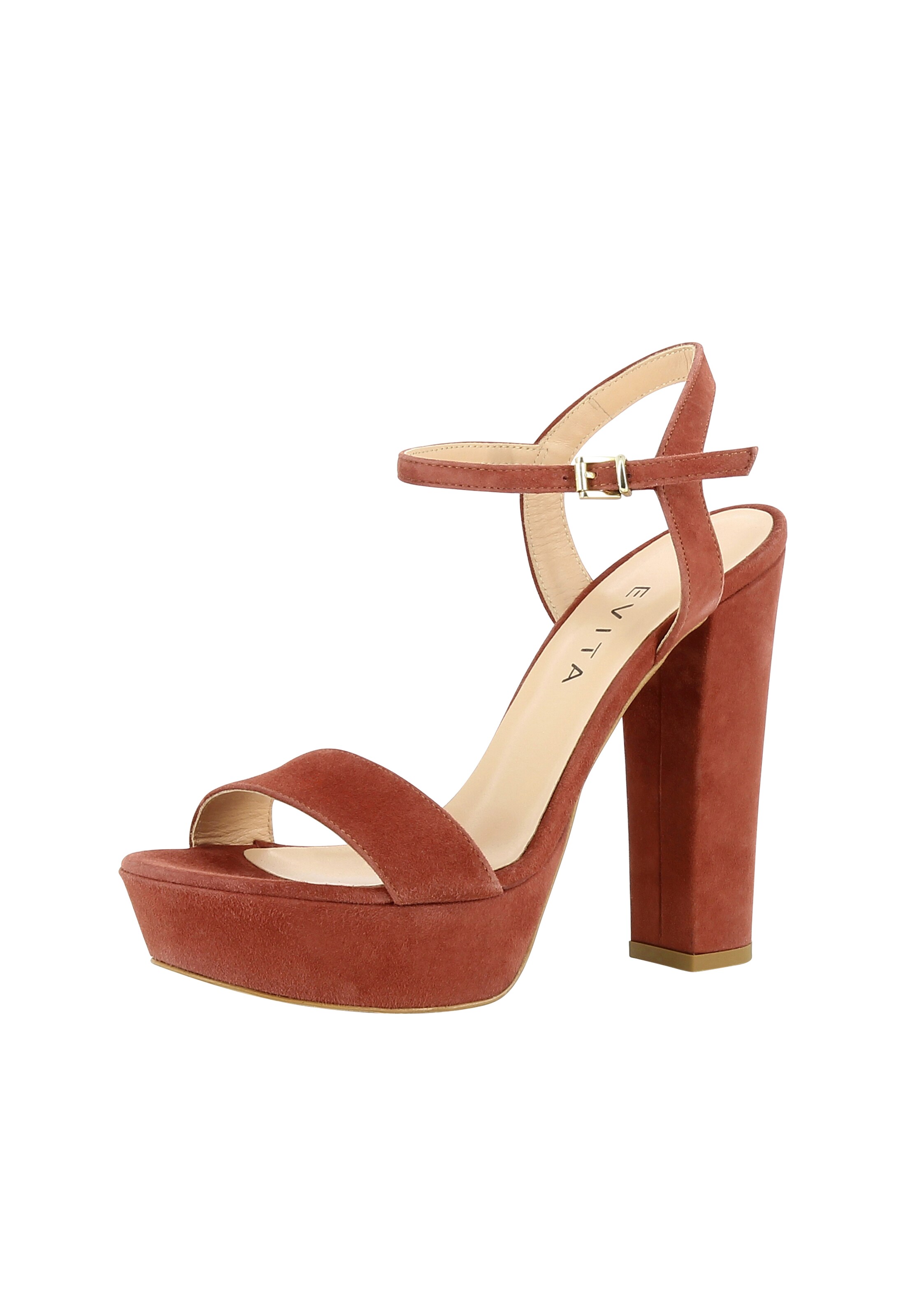 EVITA Sandalen met riem 'Stefania' in Bruin: voorkant