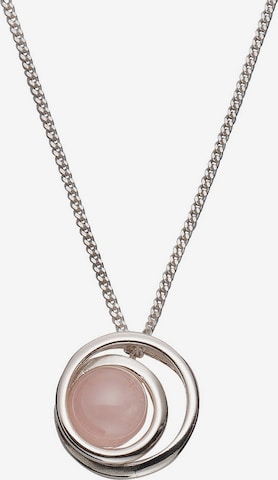 FIRETTI Necklace 'Rosenquarz' in Silver: front