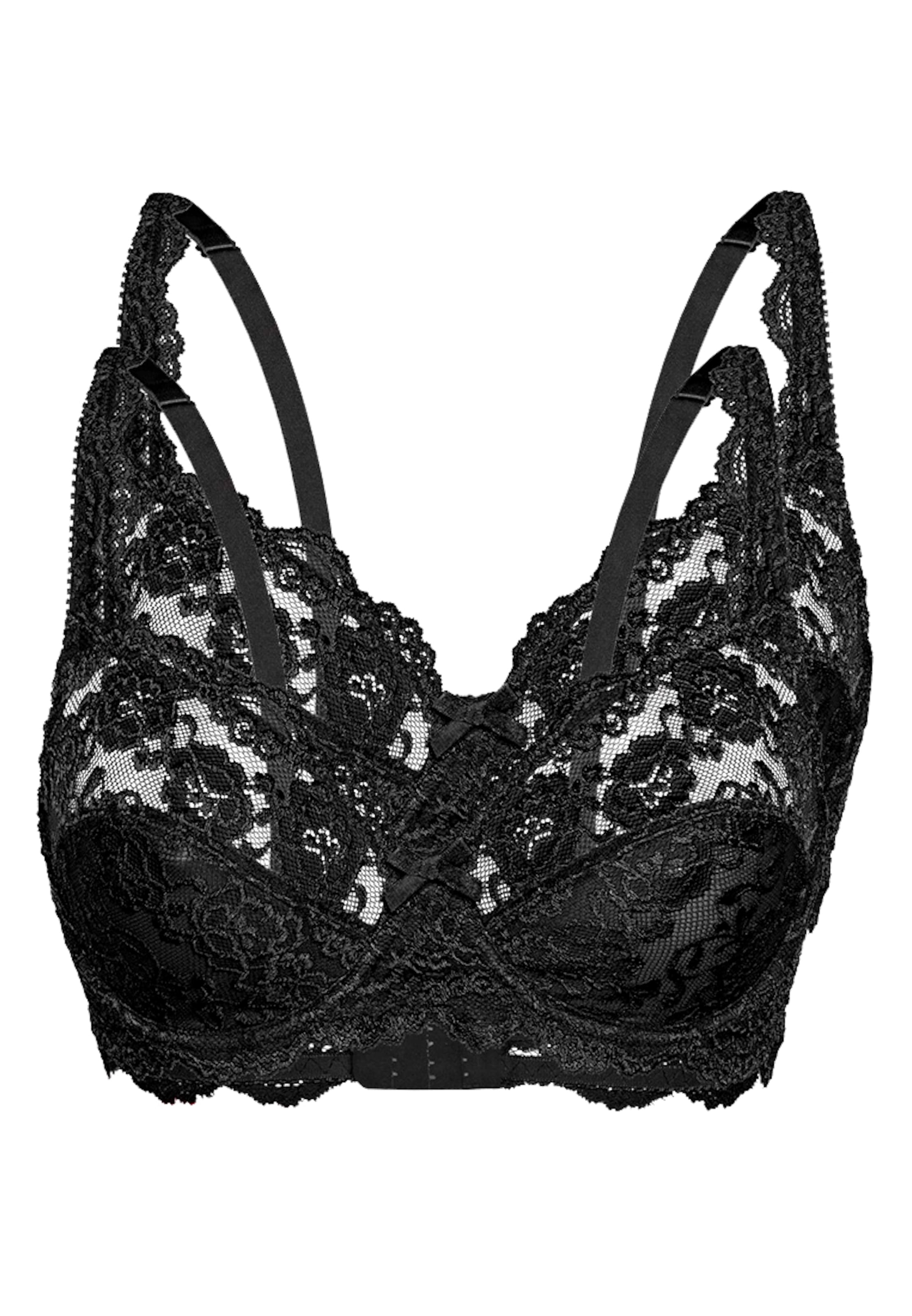 sassa Triangel Bügel-BH 'CLASSIC LACE' in Schwarz: Vorderseite