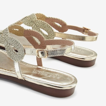 LASCANA T-Bar Sandals in Gold