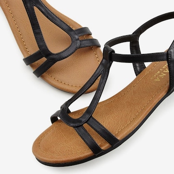 LASCANA Sandalen met riem in Zwart