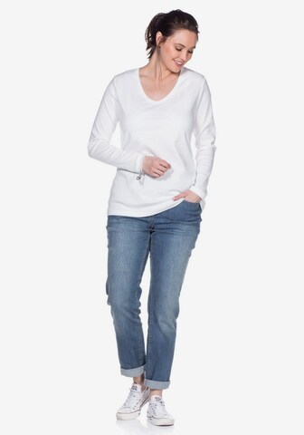 SHEEGO Langarmshirt in Weiß