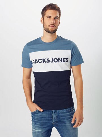 JACK & JONES Средняя посадка Футболка в Синий: спереди