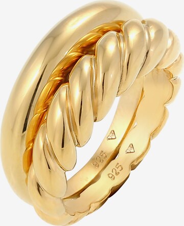 ELLI PREMIUM Ring 'Twisted' in Goud: voorkant