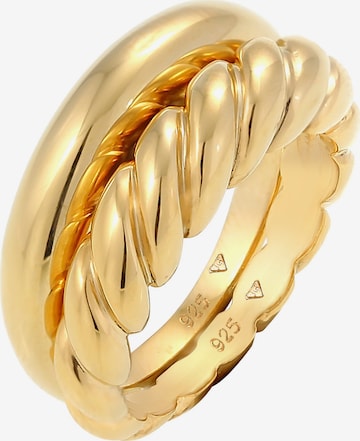 ELLI PREMIUM Ring 'Twisted' in Goud: voorkant