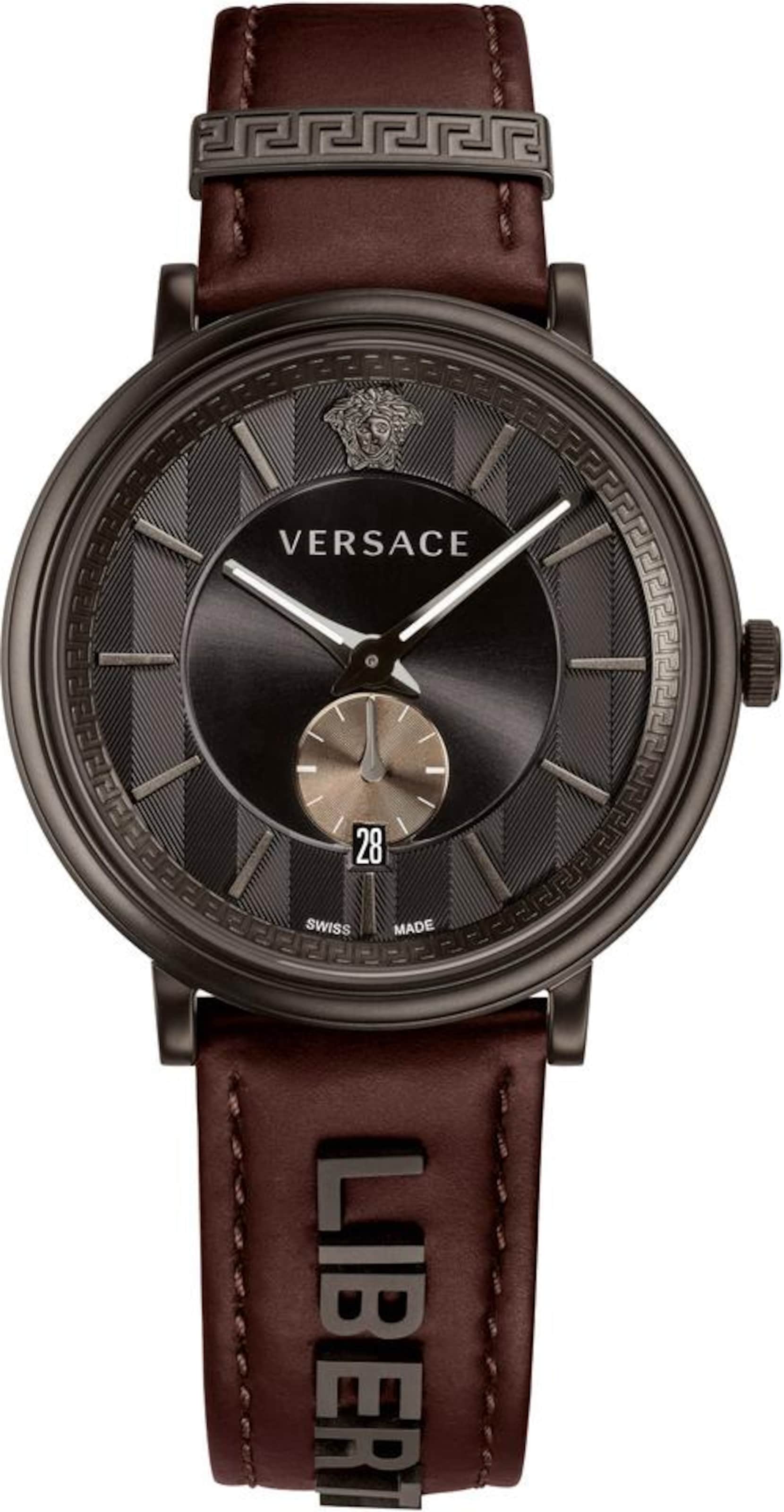 VERSACE Uhr 'V-Circle' in Braun: Vorderseite