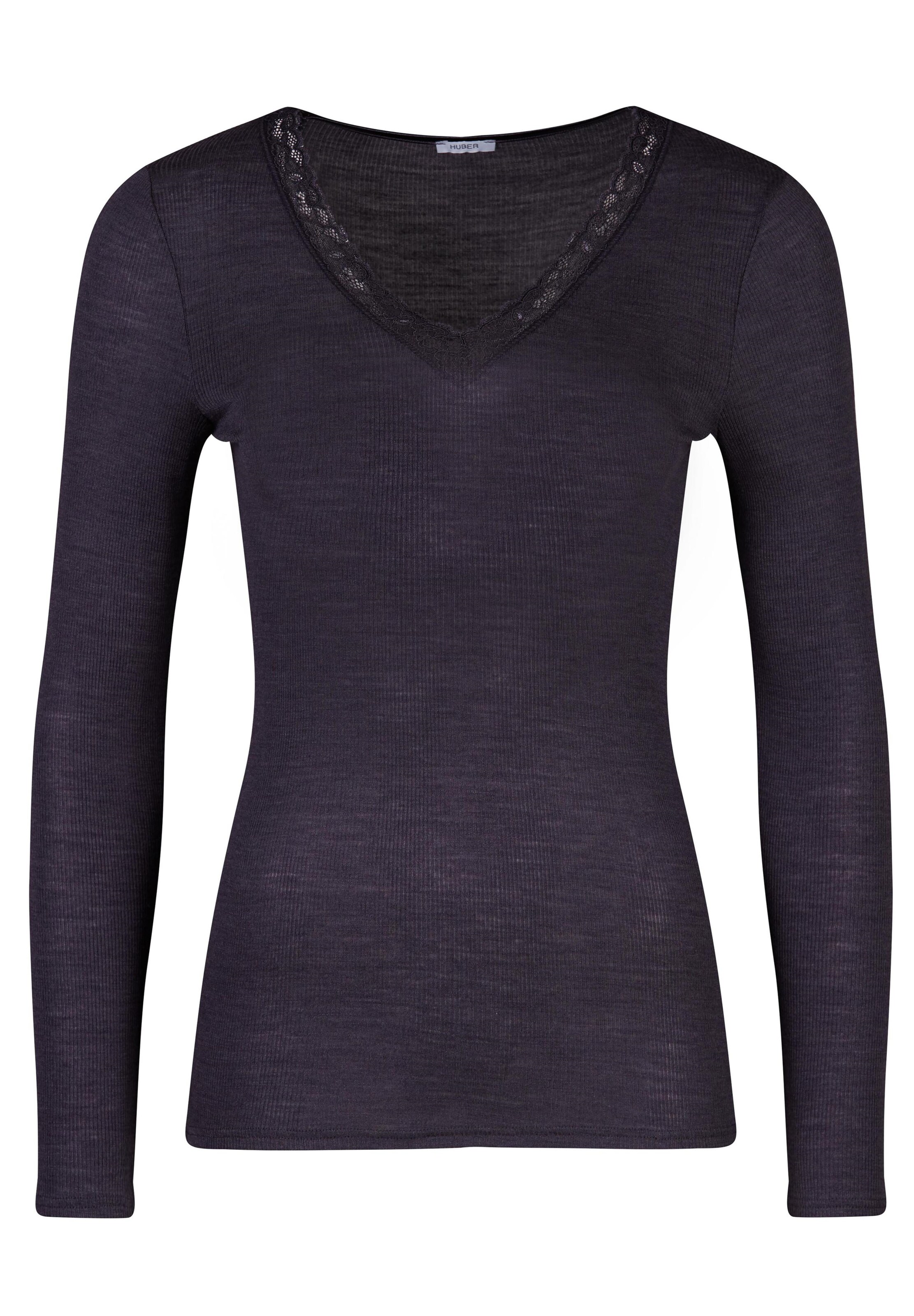 HUBER - Shirt 'Woolen Elegance' in aubergine