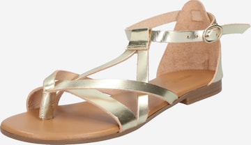 ABOUT YOU T-Bar Sandals 'Jody' in Gold: front