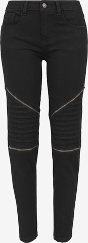 Urban Classics Slimfit Kalhoty – černá: přední strana