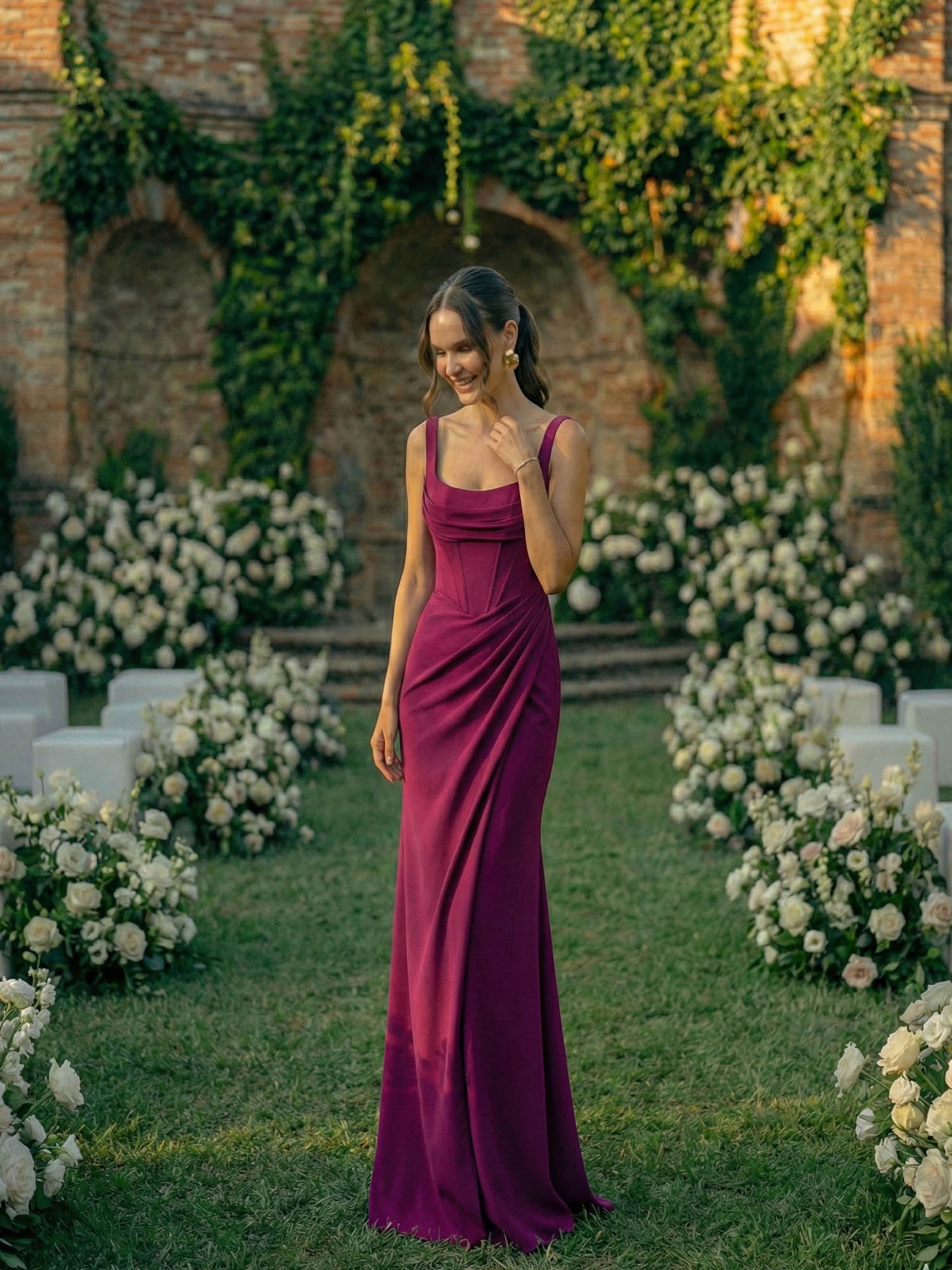 Kira - Long Red Dress Guest Look