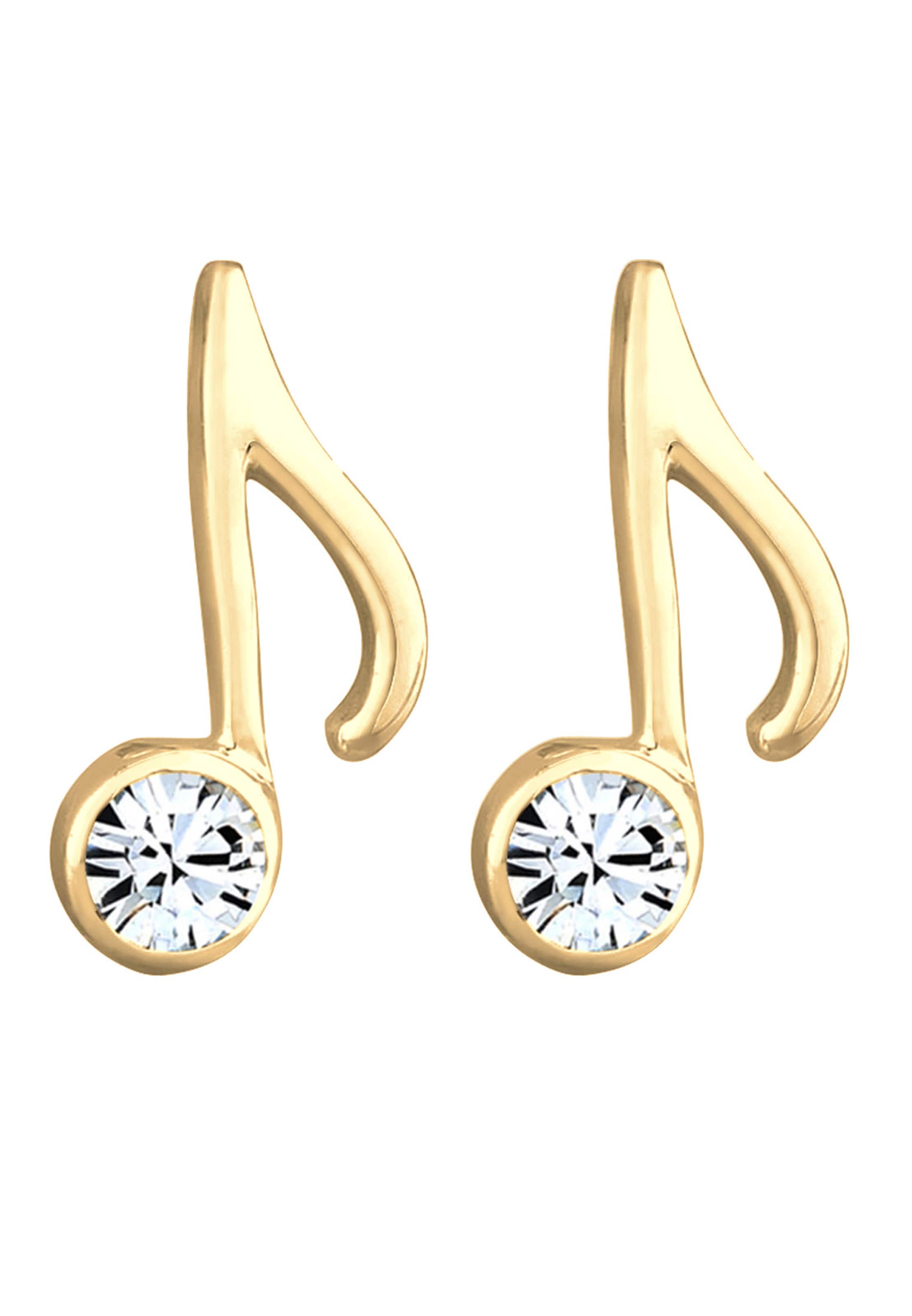 ELLI Ohrringe 'Note' in Gold: Vorderseite