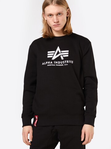 ALPHA INDUSTRIES Sweatshirt in Zwart: voorkant