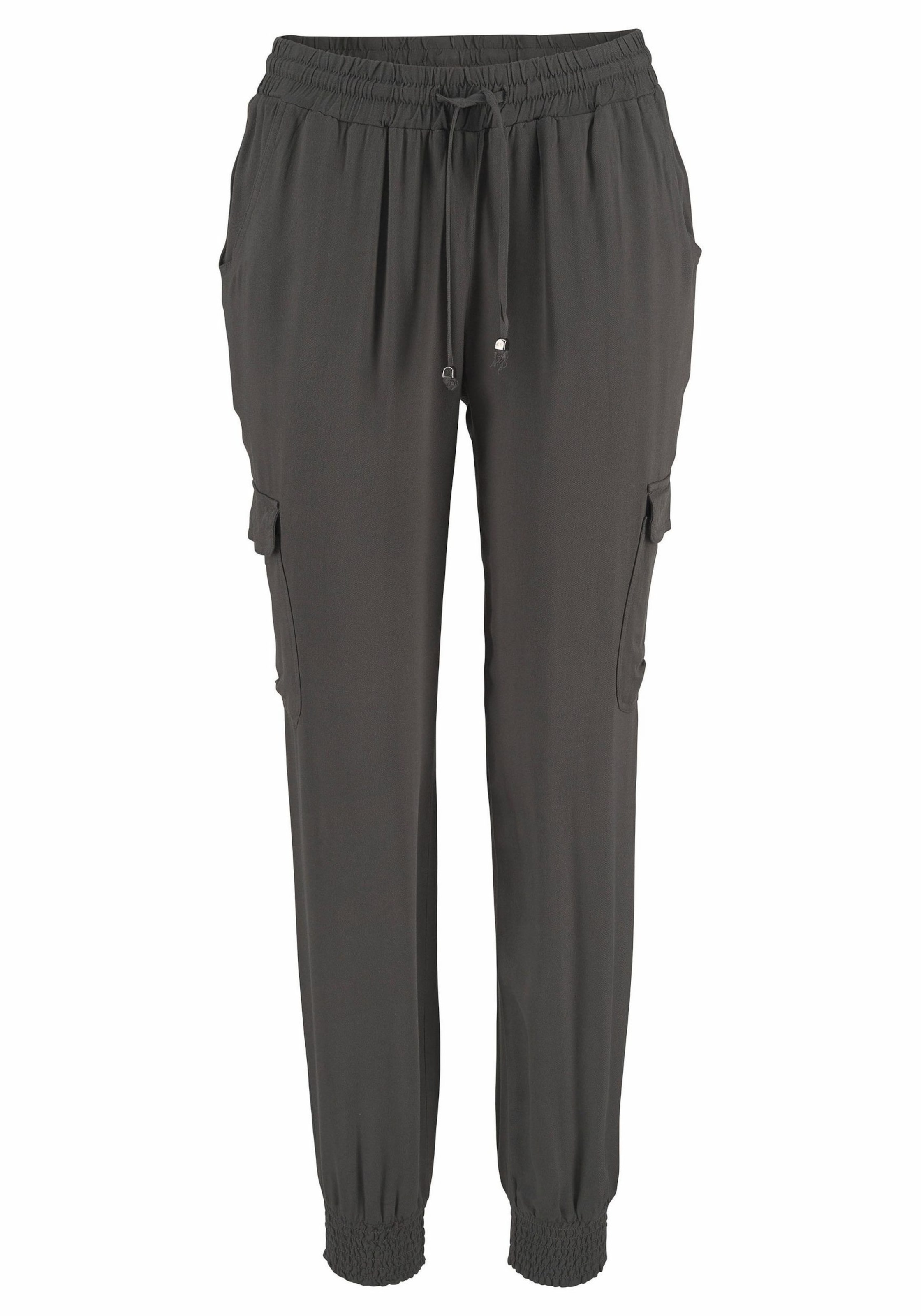 pelēks LASCANA Pakapēniski sašaurināts piegriezums Bikses: no priekšpuses