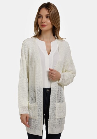 Cardigan Usha en blanc : devant