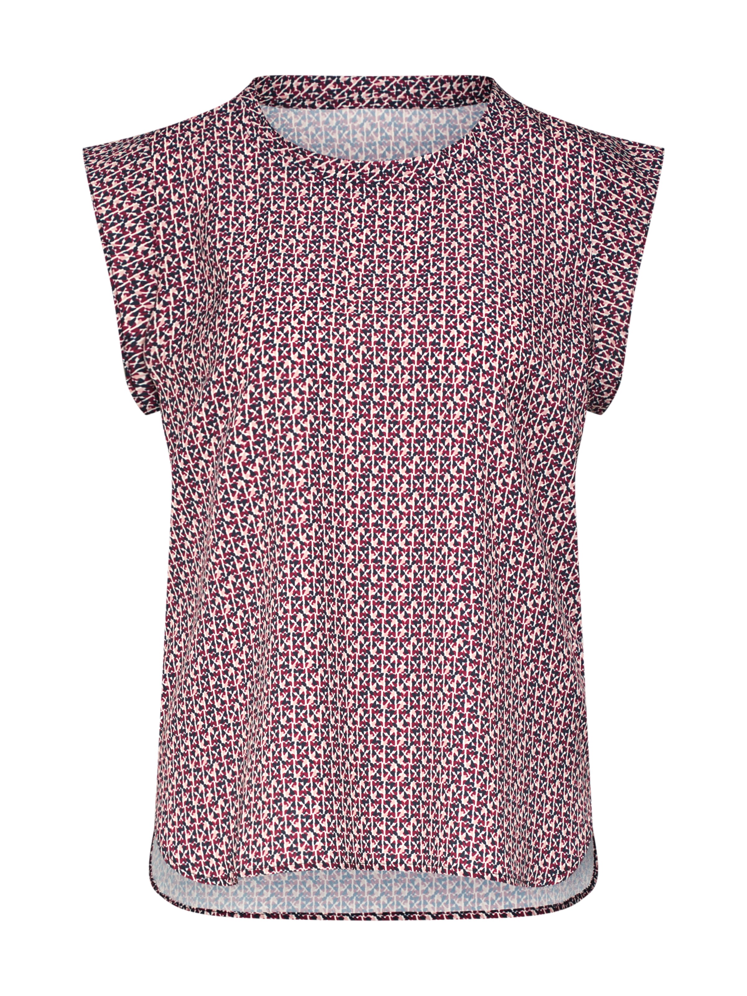 DKNY - Blouse 'FOUNDATION - PRINTED FLUTTER CAP SLEEVE TOP' in de kleur Navy