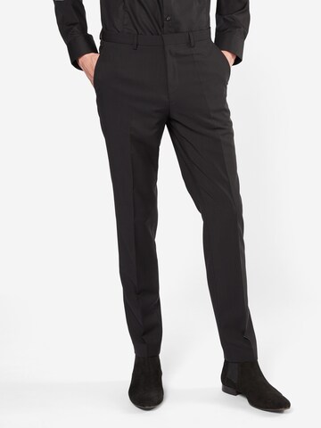 HUGO Red Slimfit Kalhoty s puky 'Hartley' – černá: přední strana