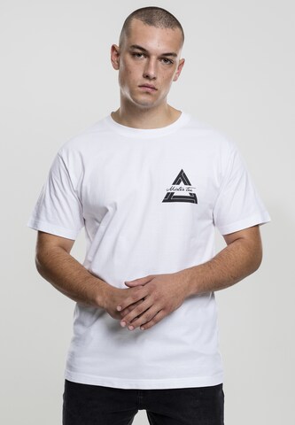 Mister Tee Shirt 'Triangle' in Wit: voorkant