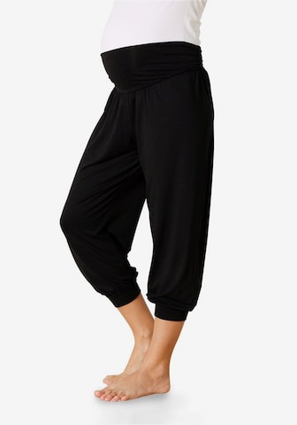 Neun Monate Loose fit Harem Pants in Black: front