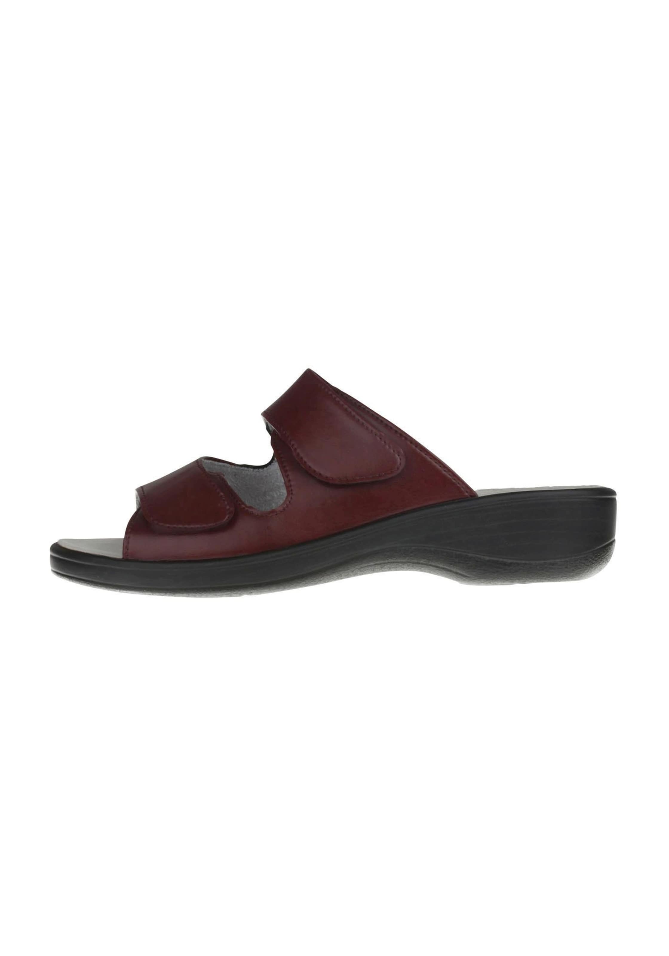 Natural Feet Muiltjes 'Leonie' in Rood: voorkant