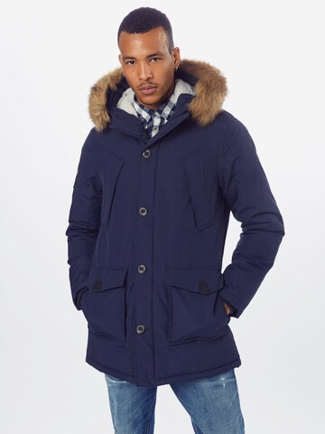 Superdry Regular Fit Parka 'EVEREST' in Blau: predná strana