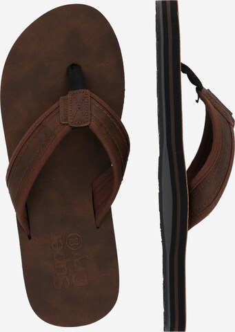 Superdry T-Bar Sandals in Brown