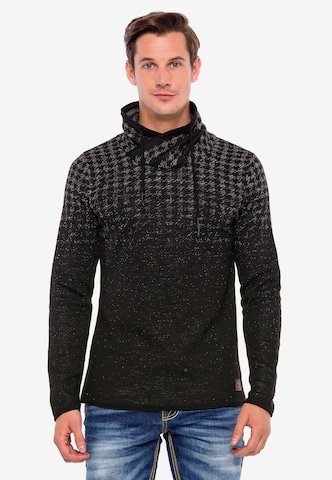 CIPO & BAXX Sweatshirt in Zwart: voorkant