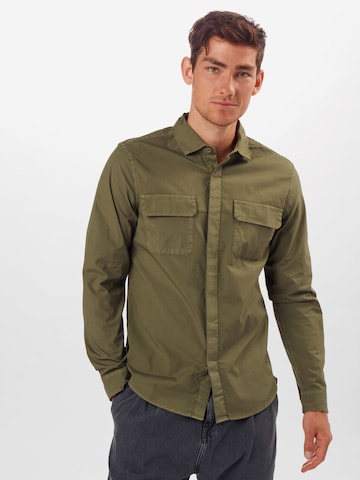 Dockers Regular fit Button Up Shirt in Green: front