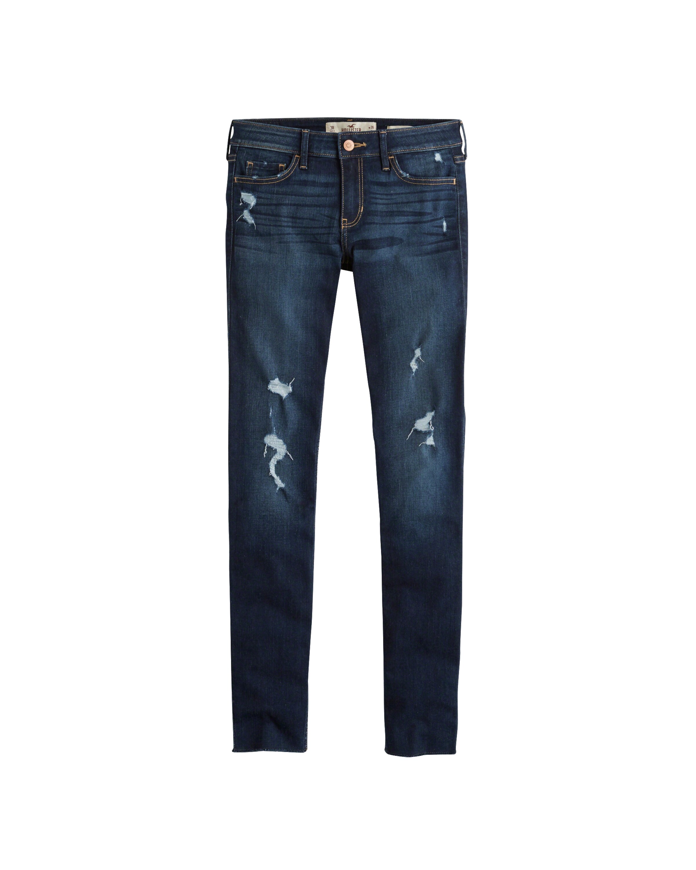 HOLLISTER - Jeans 'DARK DESTROY' in de kleur Blauw denim